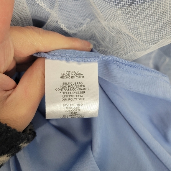 Say Yes Junior's Sequin-And-Lace Strappy Ball Gown in Sky Blue - Picture 14 of 14